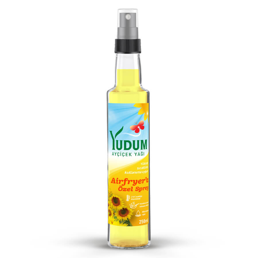 Yudum Ayçiçek Airfryer'a Özel Sprey Yağ 250 ml Cam 1 Koli (12 Adet) - Thumbnail