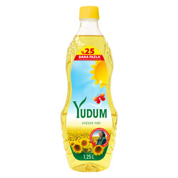 Yudum - Yudum Ayçiçek Yağı 1,25 lt Pet 1 Koli (9 Adet)