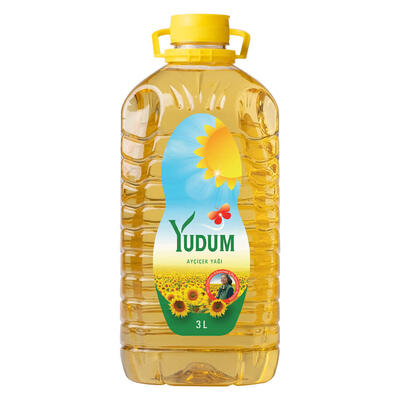 Yudum Ayçiçek Yağı 3 lt Dar Ağız Pet 1 Koli (6 Adet)