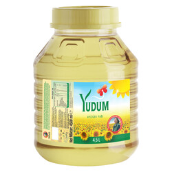 Yudum - Yudum Ayçiçek Yağı 4,5 lt Yuvarlak Pet 1 Koli (4 Adet)