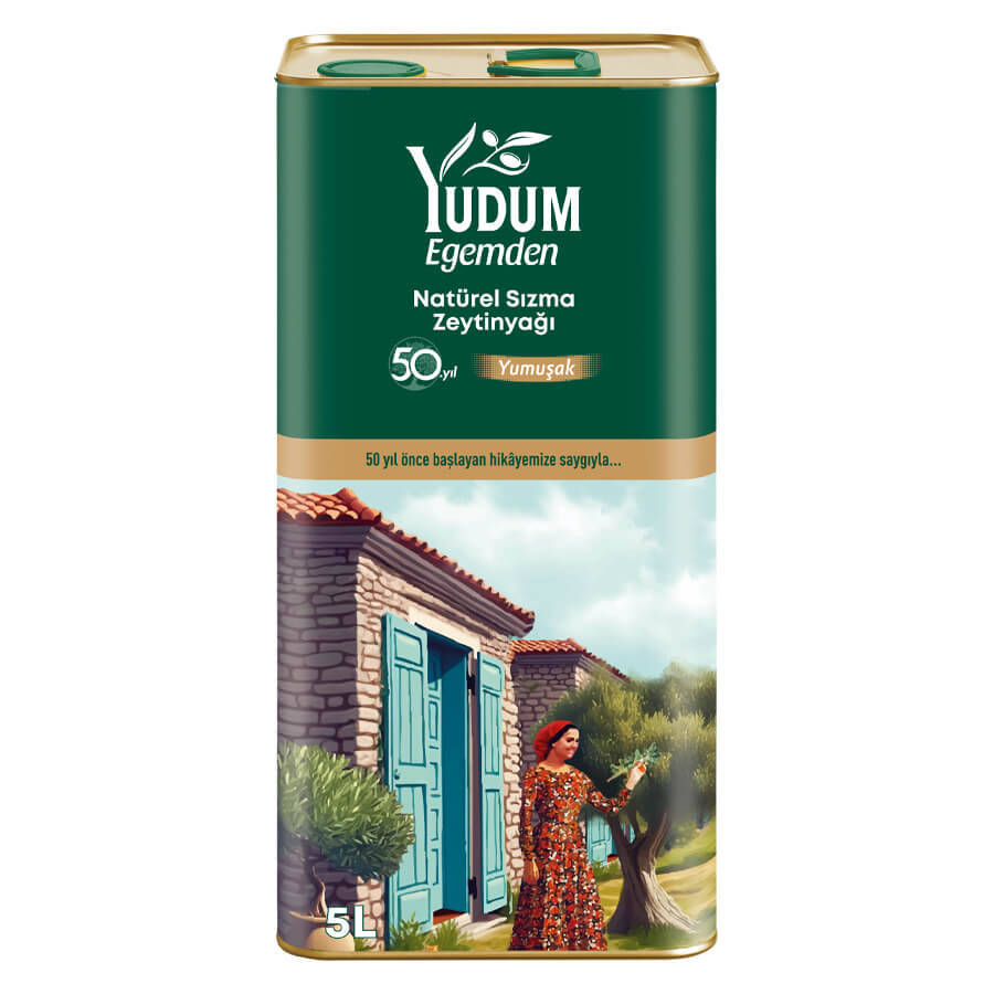 Yudum Egemden Yumuşak Lezzet 5 lt Sızma Zeytinyağı Teneke 1 Koli (4 Adet) - Thumbnail