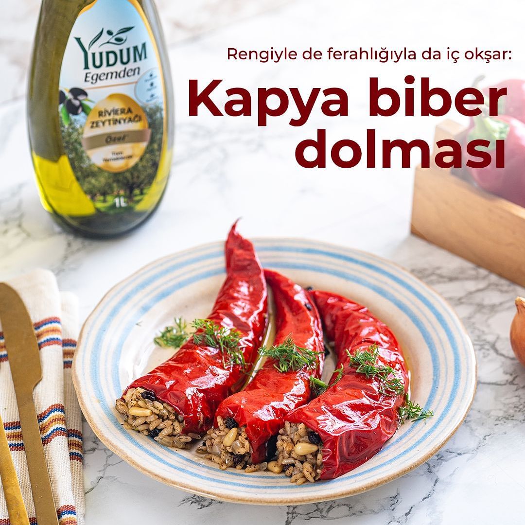 Zeytinyağlı Kapya Biber Dolması Tarifi